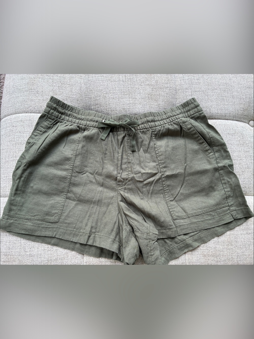 GAP Olive Green Women's Drawstring Linen Shorts